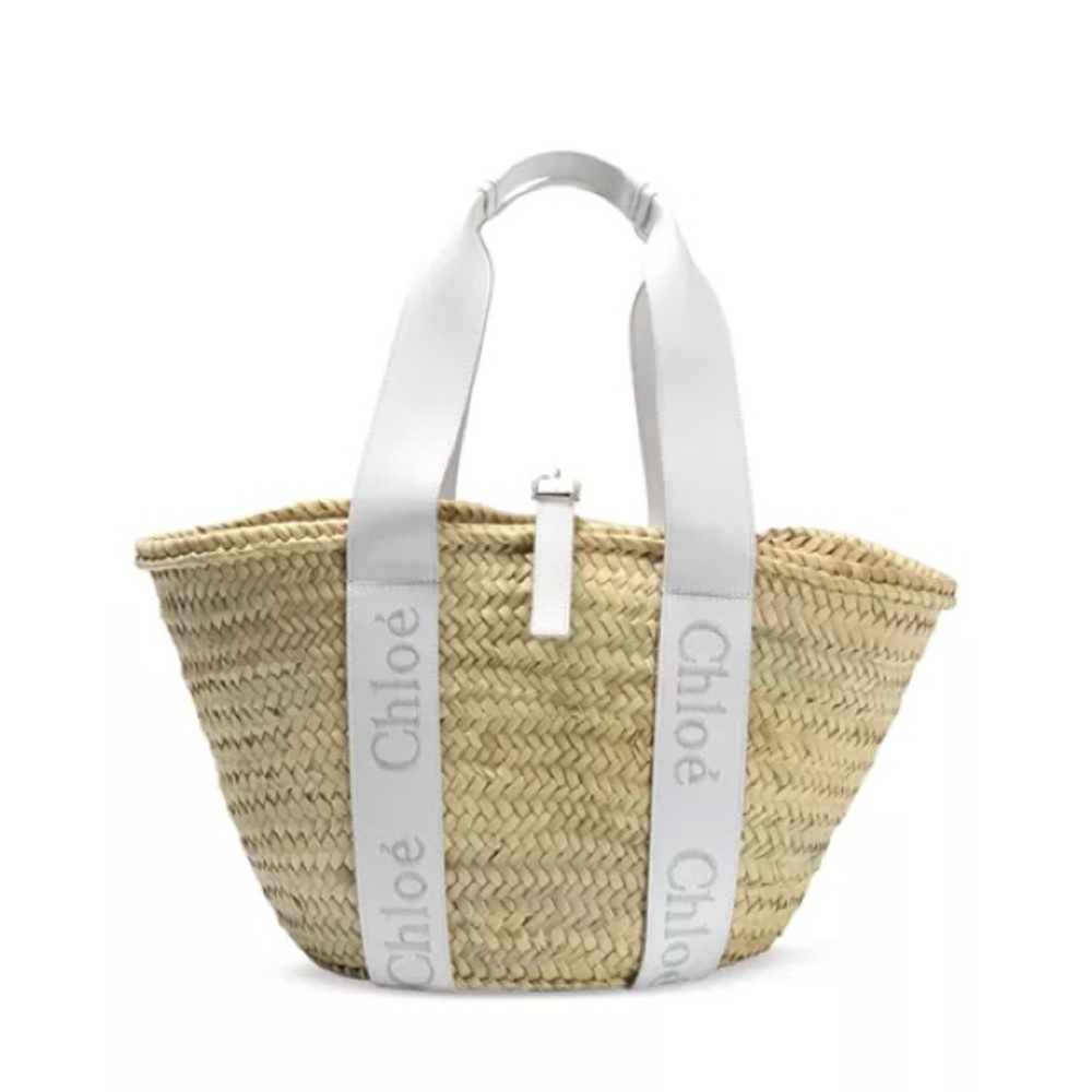 Chloé Sense Medium Raffia Basket Tote, new with tag